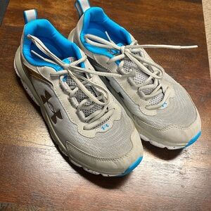 Under Armour gray and blue sneakers